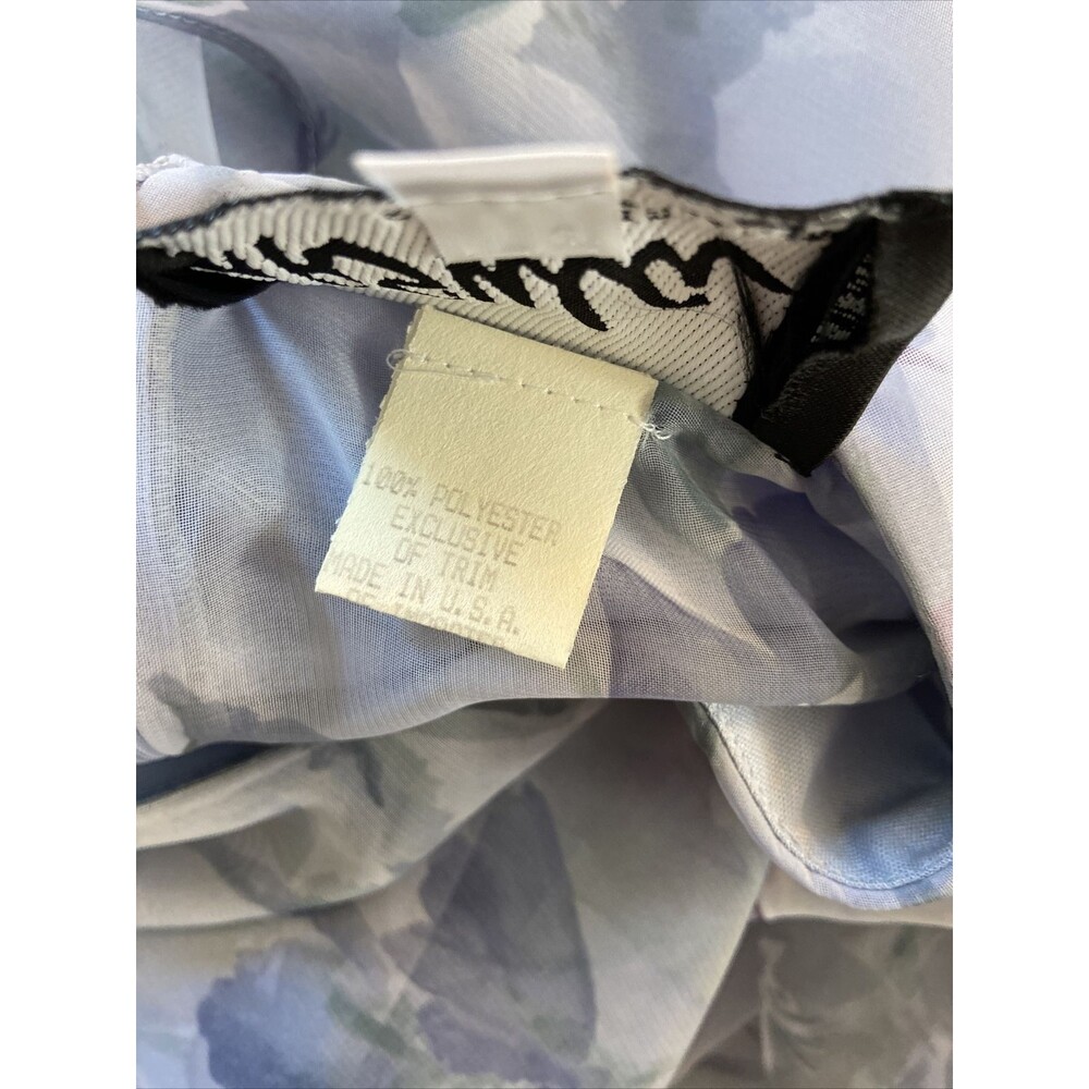 BREEZY BLUE BEAUTY ursula light blue floral longsleeve chiffon dress size 12 - Picture 10 of 11